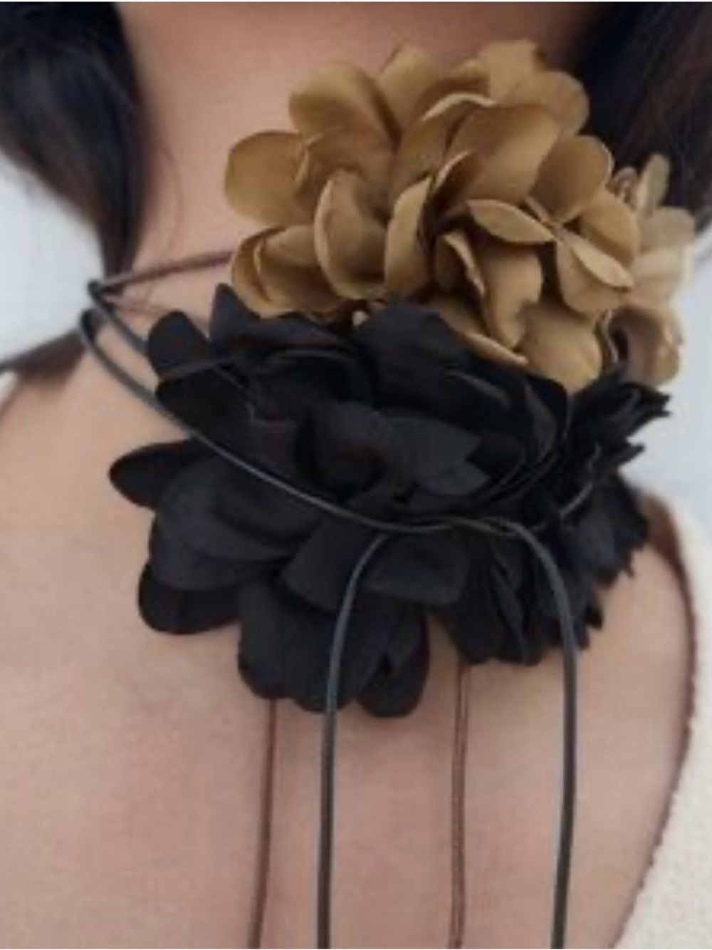 Zara Black and Gold Floral Hair Accessory